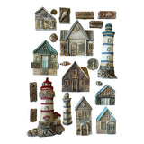 Molde de silicona A5 - Silent Sea houses and lighthouse