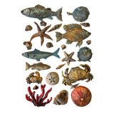 Molde de silicona A5 - Silent Sea conchas y peces