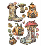 Molde de silicona A5 - Whispering woods botas y casa de calabaza