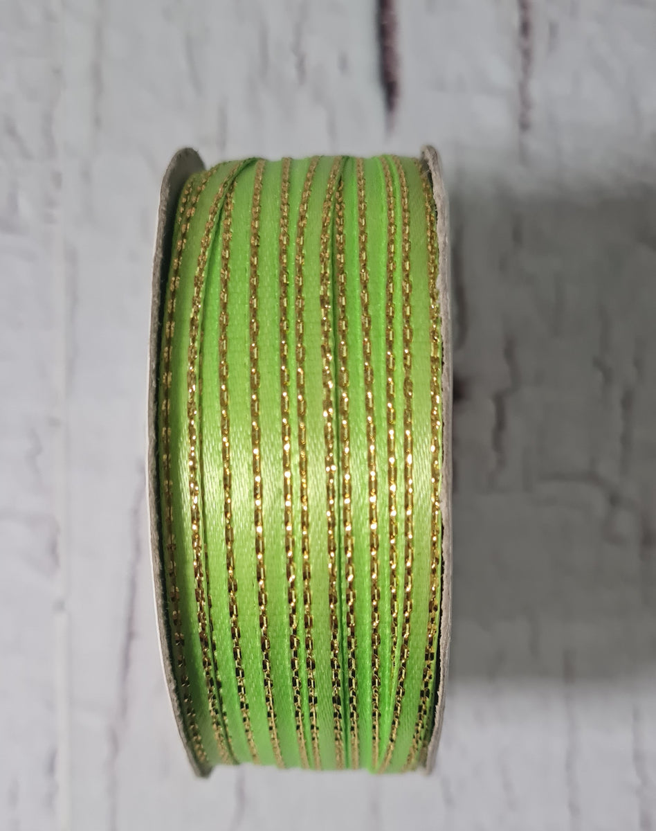 Cinta raso doble verde claro Ø0,6x5000cm-La Decoteca