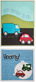 Die cut Carros y locomotora