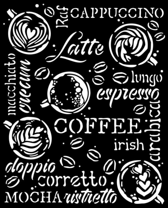 stencil cm 20X25 - Coffee and Chocolate Cappuccino