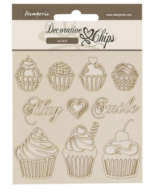 Decorative chips cm 14x14 - Coffee and Chocolate sweety