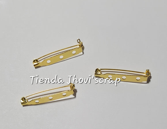 Broche Prendedor Dorado 3 huecos