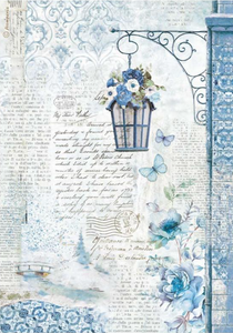 Papel de arroz A4 Blue Land lamp