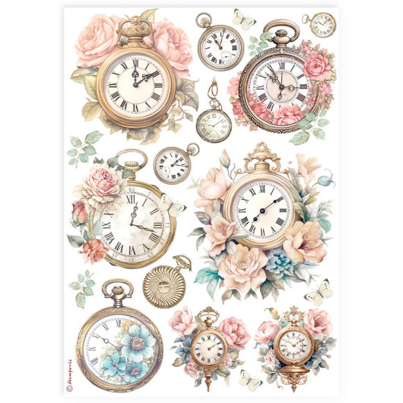 Papel de arroz A4 clocks - Stamperia