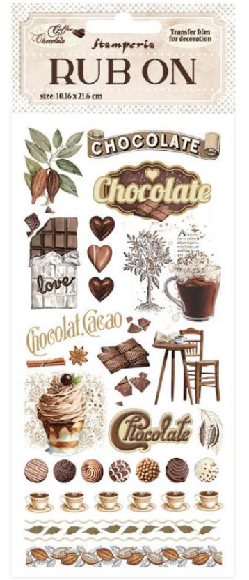 Rub-on cm 10,16x21,6 - Coffee and Chocolate elements