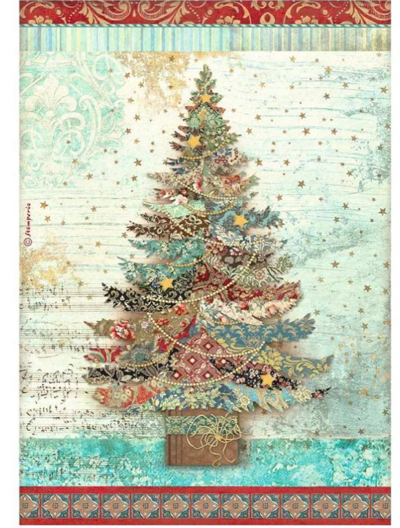 Papel de Arroz Christmas Greetings tree
