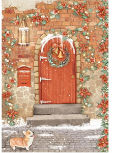 Papel de arroz All Around Christmas red door