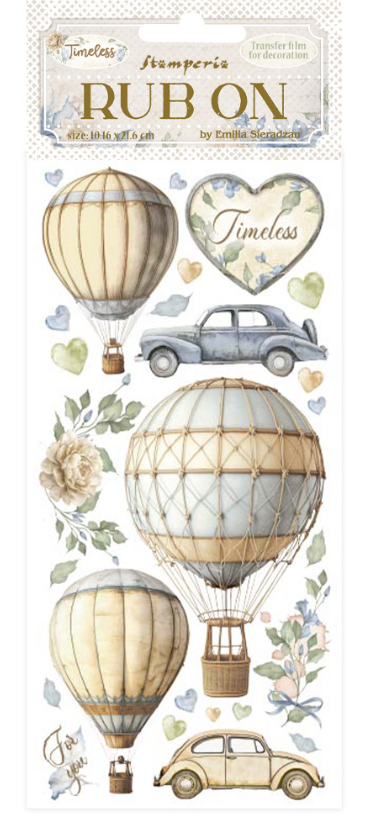 Rub-on cm 10,16x21,6 - Timeless globos aerostáticos