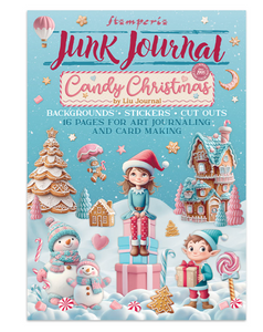 Junk journal pegatinas, recortes, fondos - Candy Christmas