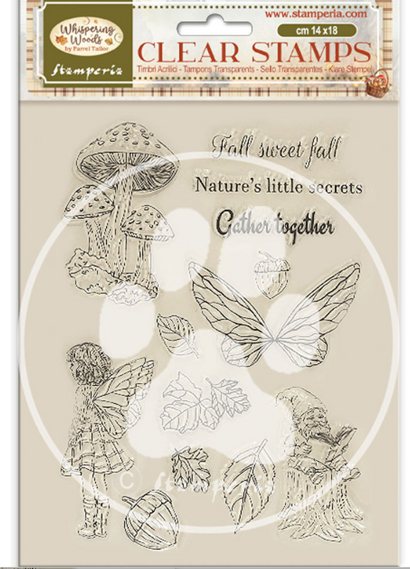 Sello Acrilico cm 14x18 - Whispering woods hongos y hadas