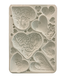 Molde de silicona A5 - Alice in Christmas corazones simples