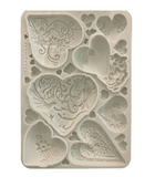 Molde de silicona A5 - Alice in Christmas corazones simples