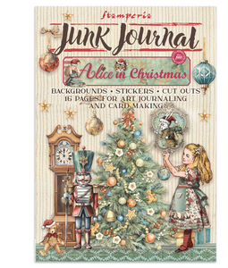 Junk journal pegatinas, recortes, fondos - Alice in Christmas