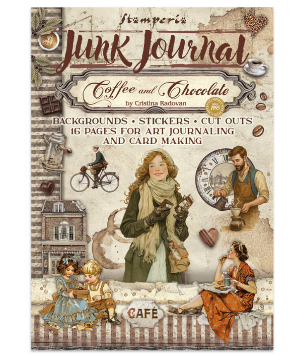 Junk journal stickers, cut-outs, backgrounds - Coffee and Chocolate