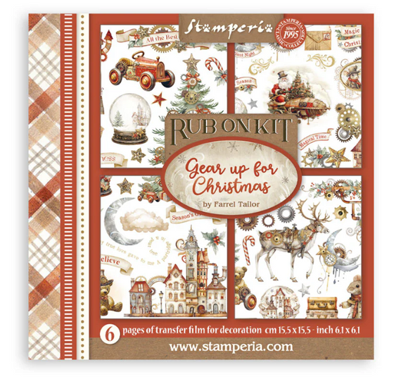 Surtido de Rub on cm 15,5x15,5 - 6 sujetos Gear up for Christmas