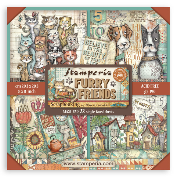 Block de papeles 22 hj a una sola cara Furry Friends