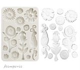 Molde de silicona Stamperia Furry Friends Flowers A5