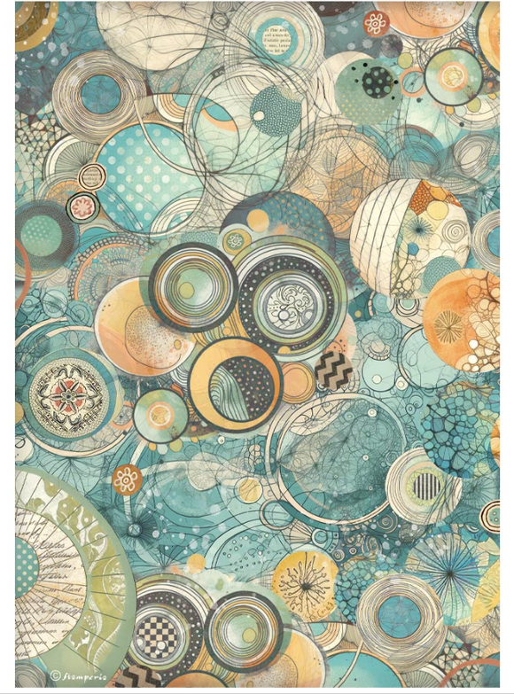 Papel de arroz carta Amigos Peludos: armonía de círculos y texturas