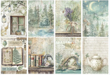 papel de arroz mini A6 8 hojas Herbarium Silvae