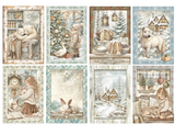 Mini papel de arroz A6 8 hojas - White Christmas