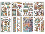 Washi pad 8 hojas A5 - Furry Friends 2