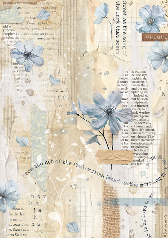 Papel de arroz Secret Diary Blue flower