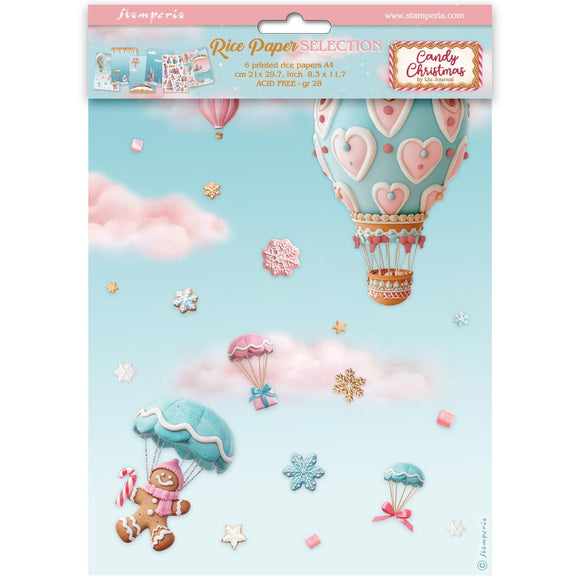 Papel de arroz A4 - Candy Christmas