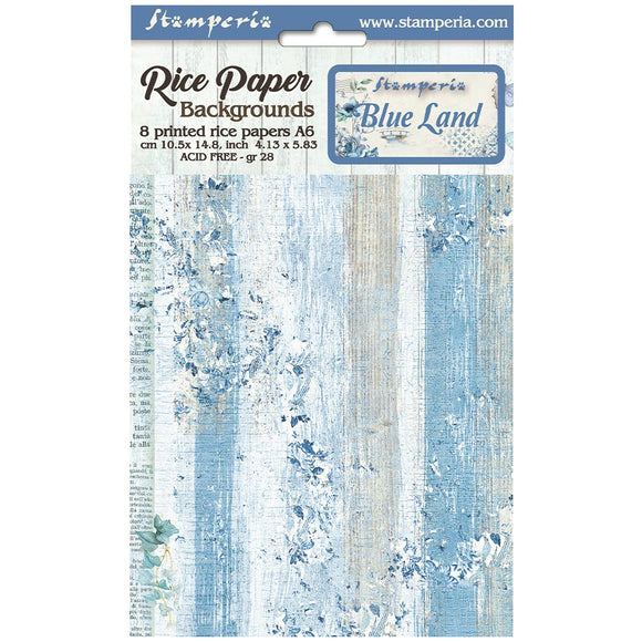 Kit papel de arroz A6 Blue land Backgrounds