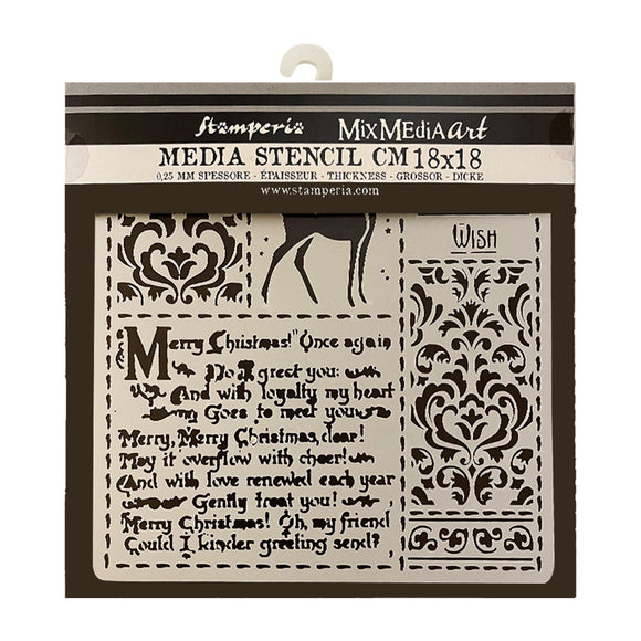 stencil cm 18X18 - Christmas letters