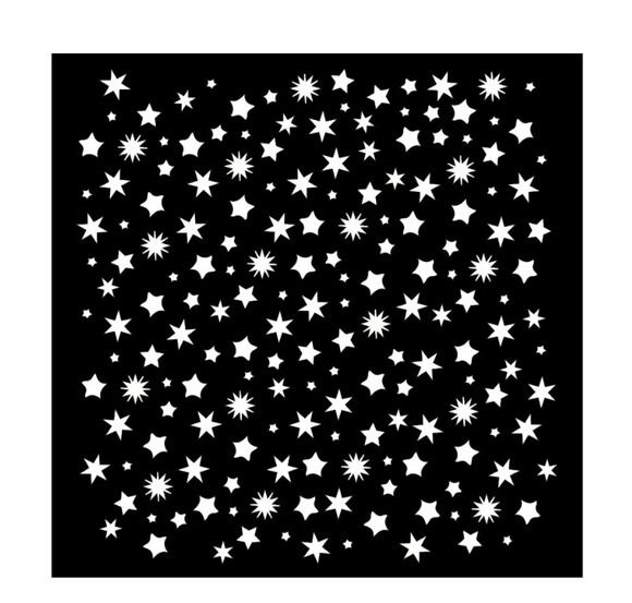 Stencil con patrón de estrellas navideñas