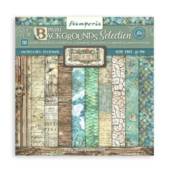 Block de papeles  Backgrounds 12*12 Songs of the sea