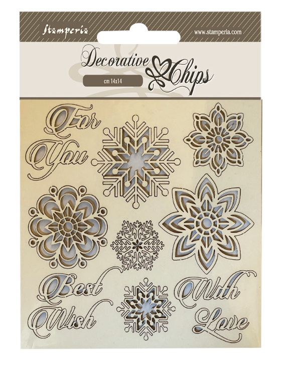 Decorative chips cm 14x14 - Snowflakes