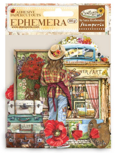 Ephemera - Sunflower Art elements and poppies