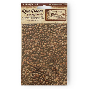 Papel de arroz  A6 backgrounds - Coffee and Chocolate ( 8 und)