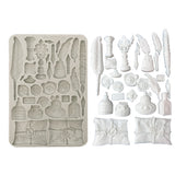 moldes de silicona tamaño A5: caligrafía de flores y poemas.