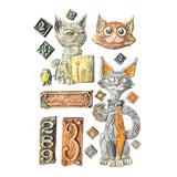 Molde de silicona A5 - Furry Friends gatos