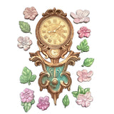 Molde de silicona A5 for Art and Craft - Gardens of Time clock and flowers
