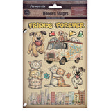 Silueta de madera de colores A5 - Furry Friends 2