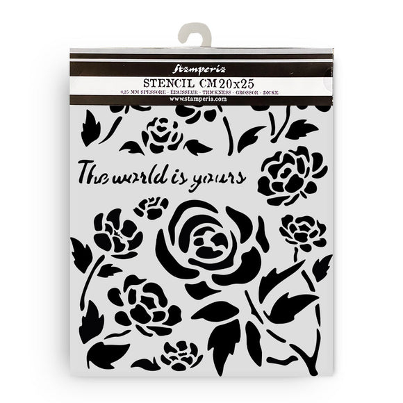 Stencil grueso cm 20X25 - Timeless rosas