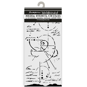 stencil cm 12X25 - Silent Sea fossil