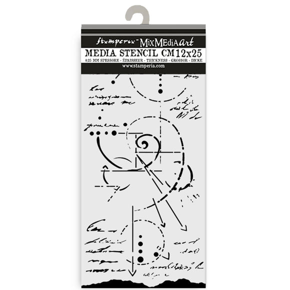stencil cm 12X25 - Silent Sea fossil
