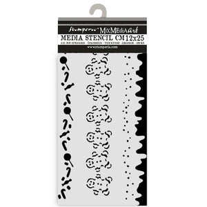 stencil cm 12X25 - Candy Christmas stripes