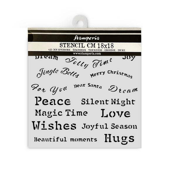 stencil cm 18X18 - Classic Christmas quotes