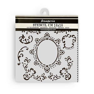 Stencil 18*18 cms House of Roses border with frame