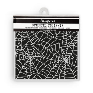 Stencil grueso cm 18X18 - Whispering woods patrón de araña