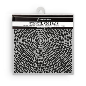 Thick stencil cm 18X18 - Whispering woods bark pattern