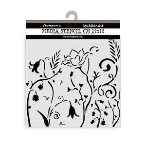 Stencil 12*12 cms Hidden Grove flowers
