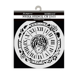 Stencil 12x12 cms  House of Roses clock